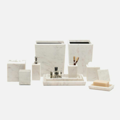 Kavala White Marble Bath Set